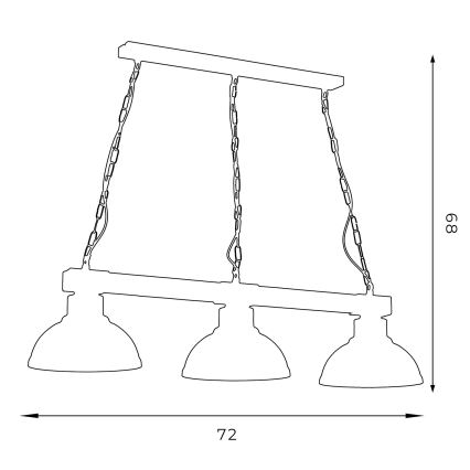 Chandelier on a chain HAKON 3xE27/60W/230V dark