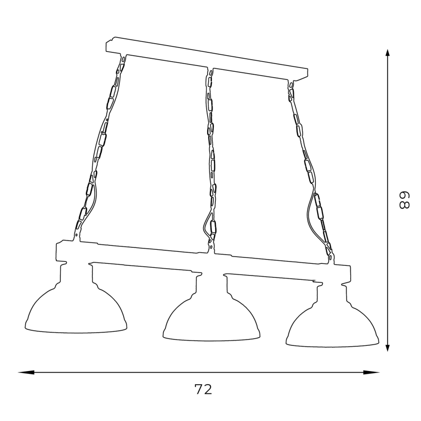 Chandelier on a chain HAKON 3xE27/60W/230V dark
