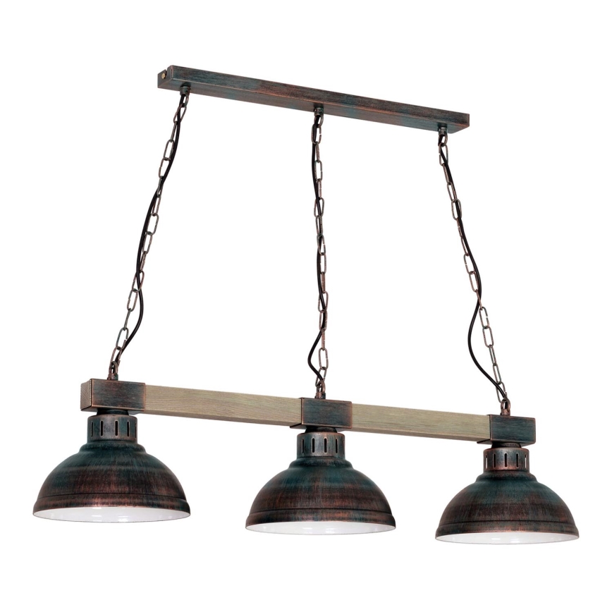 Chandelier on a chain HAKON 3xE27/60W/230V patina