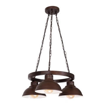 Chandelier on a chain HAKON ROUND 3xE27/60W/230V dark