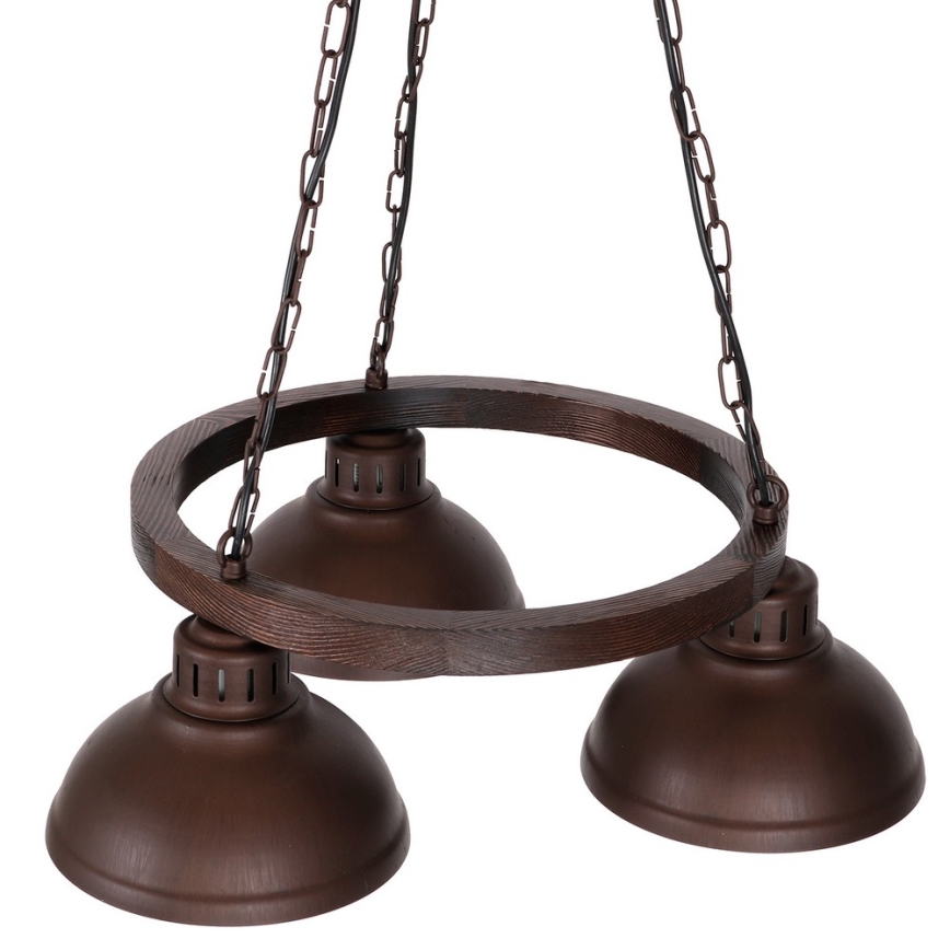 Chandelier on a chain HAKON ROUND 3xE27/60W/230V dark