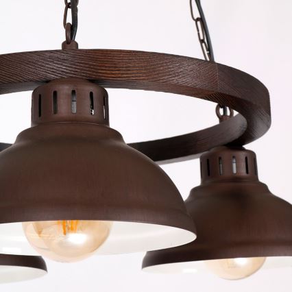 Chandelier on a chain HAKON ROUND 3xE27/60W/230V dark
