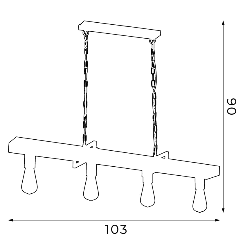 Chandelier on a chain HARD 4xE27/60W/230V