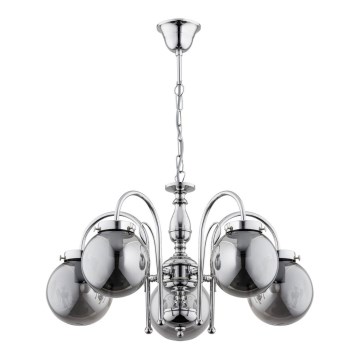Chandelier on a chain HERO 5xE14/40W/230V shiny chrome