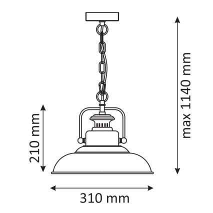 Chandelier on a chain ICELAND 1xE27/20W/230V