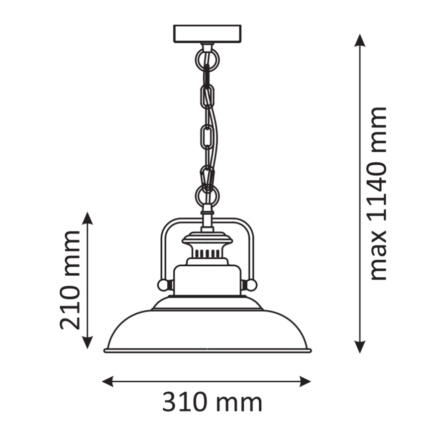 Chandelier on a chain ICELAND 1xE27/20W/230V