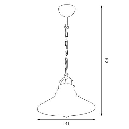 Chandelier on a chain IRON 1xE27/60W/230V