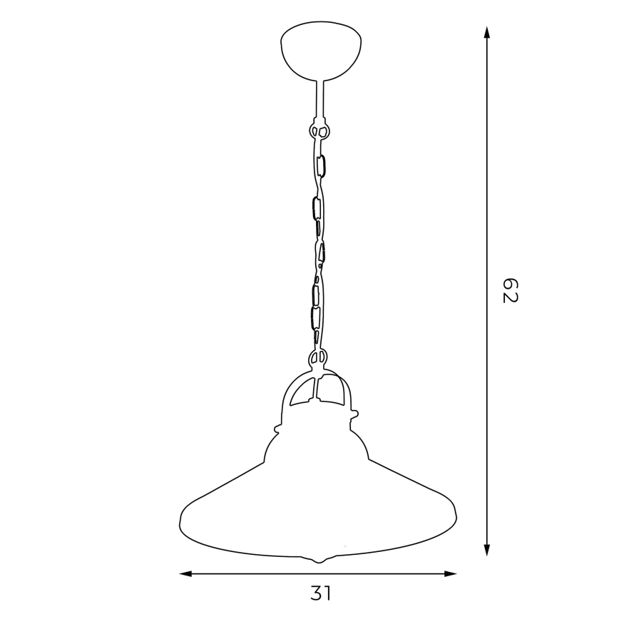 Chandelier on a chain IRON 1xE27/60W/230V