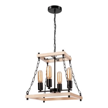 Chandelier on a chain JASPER 4xE27/60W/230V beech/beige