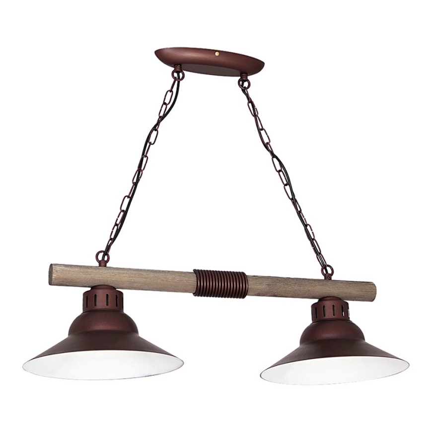Chandelier on a chain JOSE 2xE27/60W/230V pine