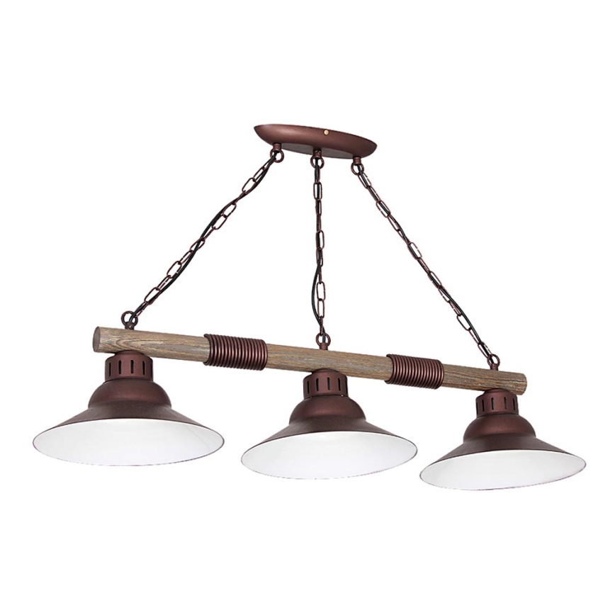 Chandelier  on a chain JOSE 3xE27/60W/230V pine