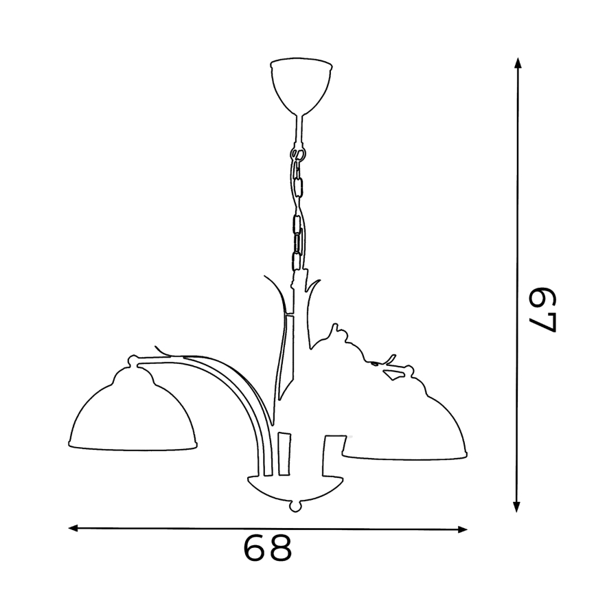 Chandelier on a chain KORFU 3xE27/60W/230V