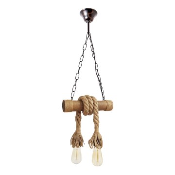 Chandelier on a chain KOS 2xE27/60W/230V beech - FSC certified