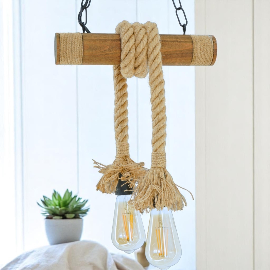 Chandelier on a chain KOS 2xE27/60W/230V beech