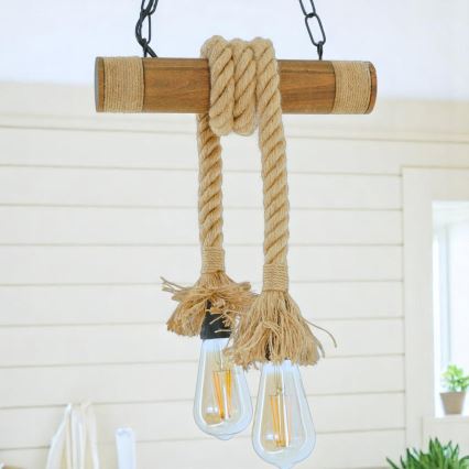 Chandelier on a chain KOS 2xE27/60W/230V beech