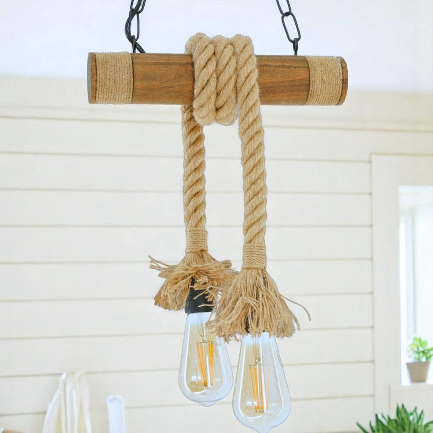 Chandelier on a chain KOS 2xE27/60W/230V beech