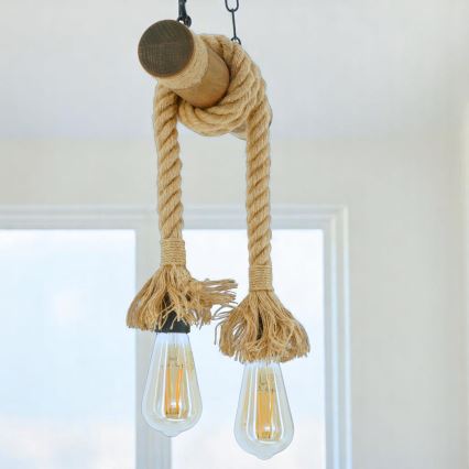 Chandelier on a chain KOS 2xE27/60W/230V beech