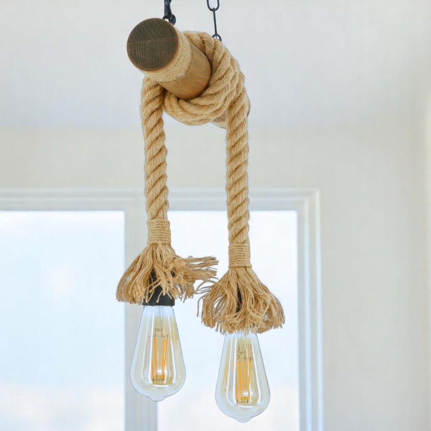 Chandelier on a chain KOS 2xE27/60W/230V beech