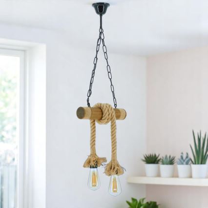 Chandelier on a chain KOS 2xE27/60W/230V beech
