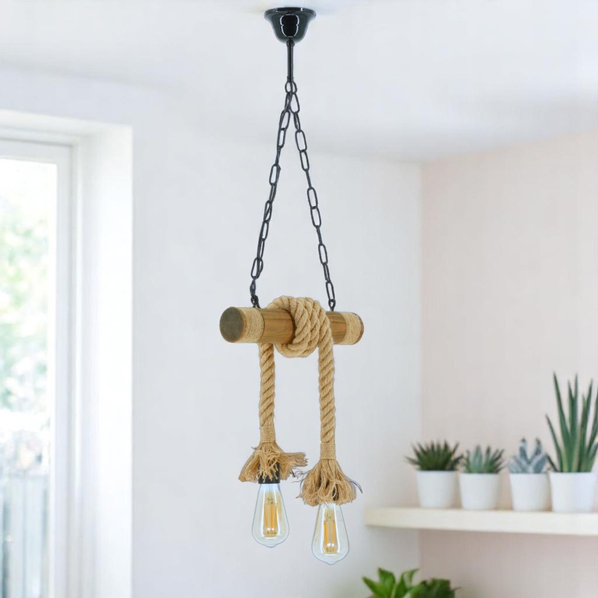 Chandelier on a chain KOS 2xE27/60W/230V beech