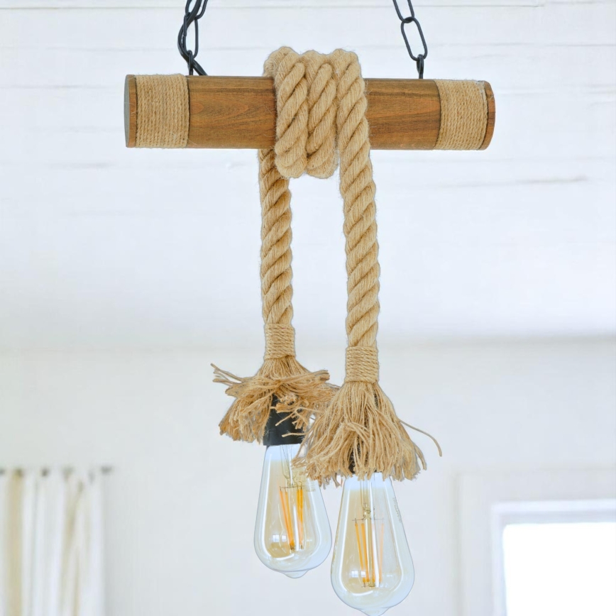 Chandelier on a chain KOS 2xE27/60W/230V beech