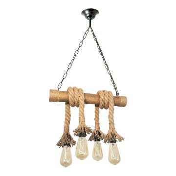 Chandelier on a chain KOS 4xE27/60W/230V beech - FSC certified