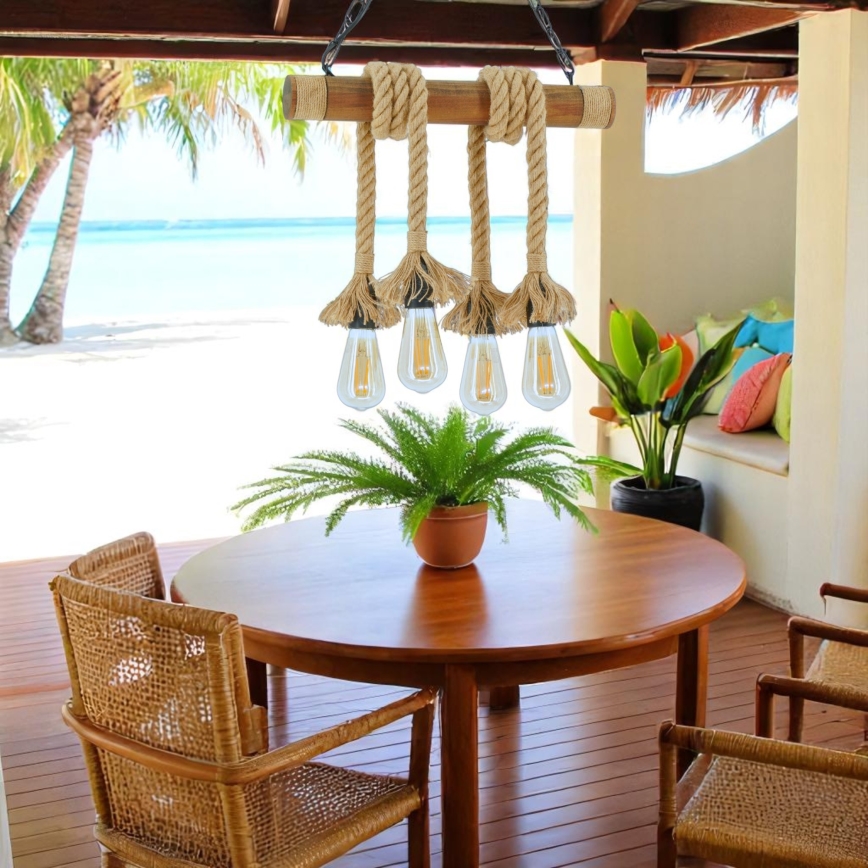 Chandelier on a chain KOS 4xE27/60W/230V beech