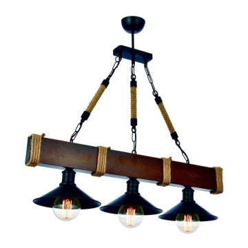 Chandelier on a chain KUTUK 3xE27/60W/230V brown