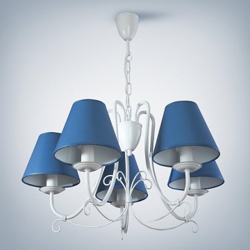 Chandelier on a chain LILLIAN 5xE14/40W/230V dark blue