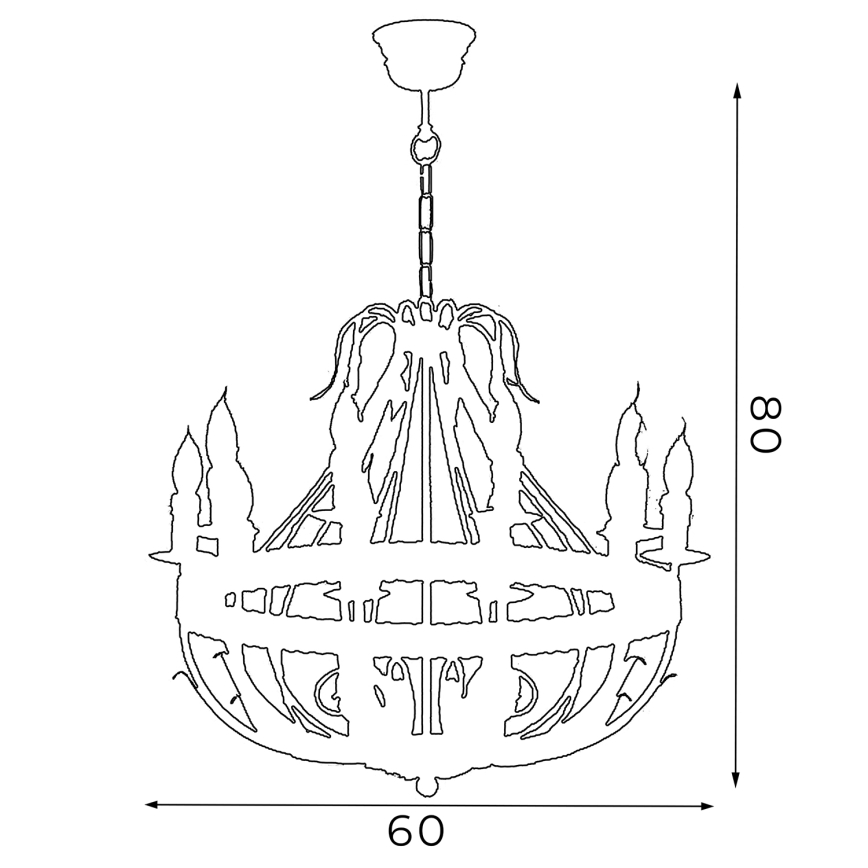 Chandelier on a chain LOARA 10xE14/60W/230V