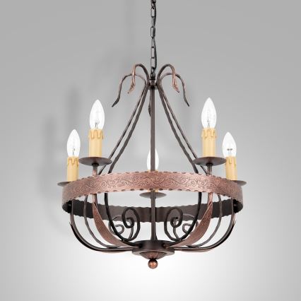Chandelier on a chain LOARA 5xE14/60W/230V
