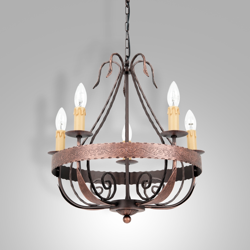 Chandelier on a chain LOARA 5xE14/60W/230V