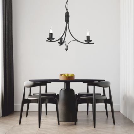 Chandelier on a chain LUCY 3xE14/60W/230V black