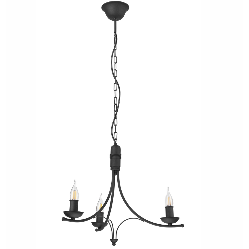 Chandelier on a chain LUCY 3xE14/60W/230V black
