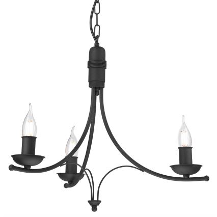 Chandelier on a chain LUCY 3xE14/60W/230V black