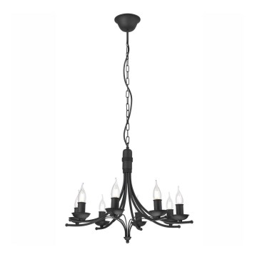 Chandelier on a chain LUCY 8xE14/60W/230V black