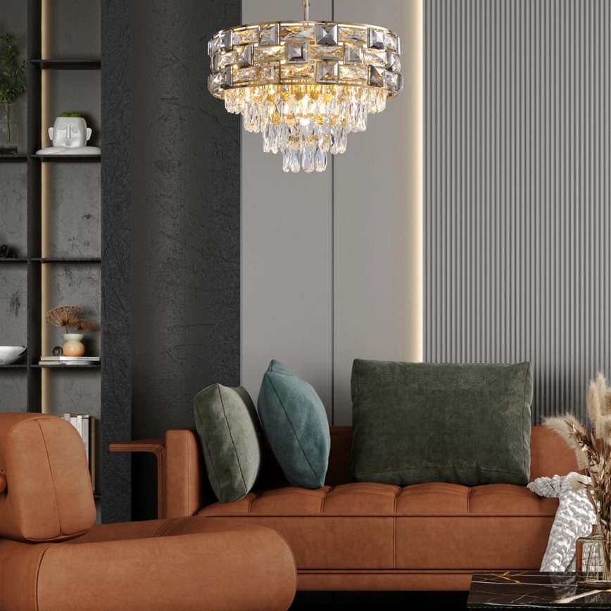 Chandelier on a chain LUXURIA 9xE14/40W/230V gold
