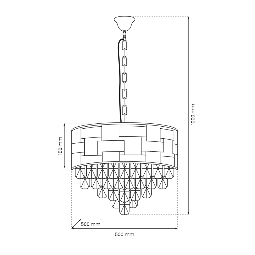 Chandelier on a chain LUXURIA 9xE14/40W/230V gold