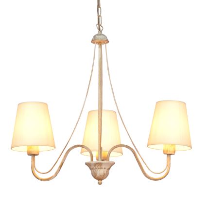 Chandelier on a chain MALBO 3xE27/15W/230V beige