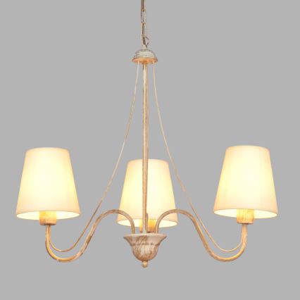 Chandelier on a chain MALBO 3xE27/15W/230V beige