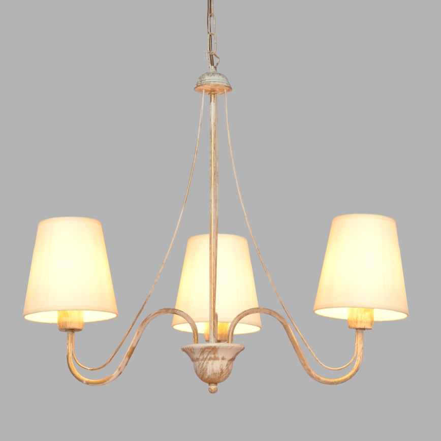 Chandelier on a chain MALBO 3xE27/15W/230V beige