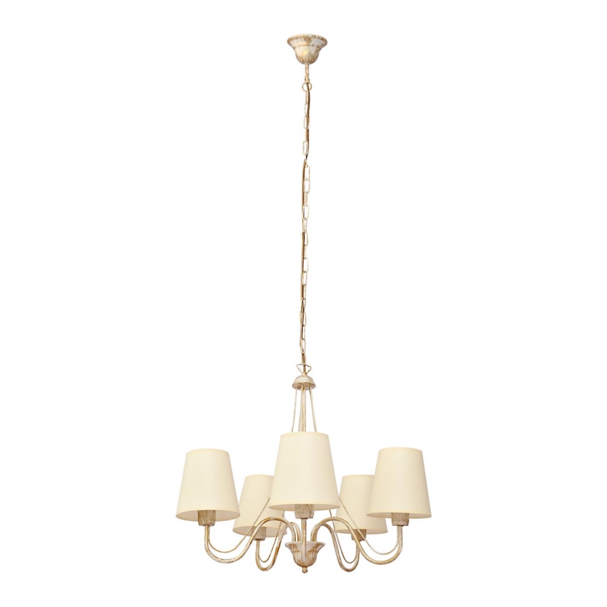 Chandelier on a chain MALBO 5xE27/15W/230V beige