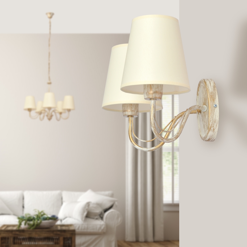Chandelier on a chain MALBO 5xE27/15W/230V beige