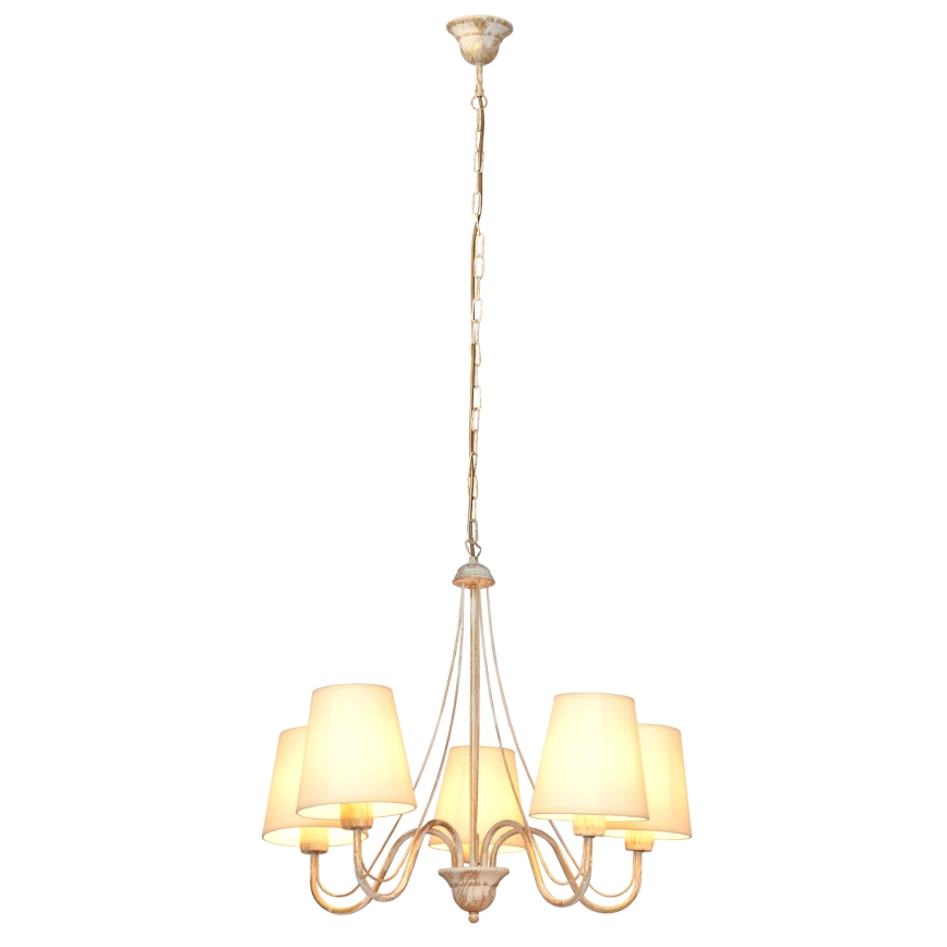 Chandelier on a chain MALBO 5xE27/15W/230V beige
