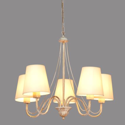 Chandelier on a chain MALBO 5xE27/15W/230V beige
