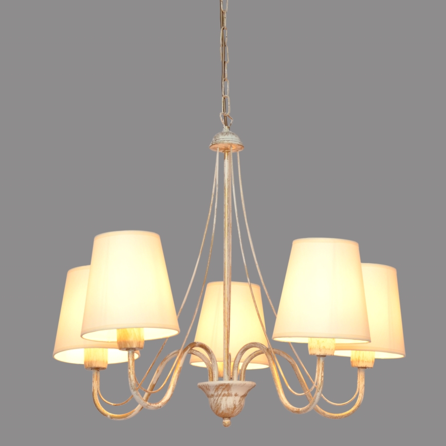 Chandelier on a chain MALBO 5xE27/15W/230V beige