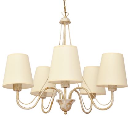 Chandelier on a chain MALBO 5xE27/15W/230V beige