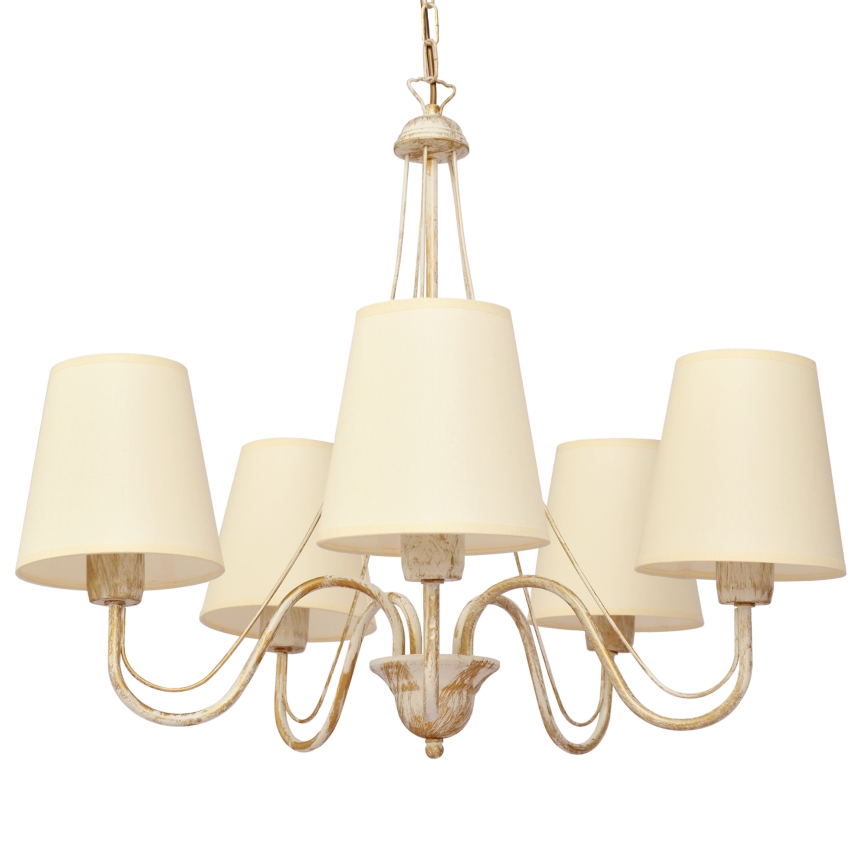 Chandelier on a chain MALBO 5xE27/15W/230V beige