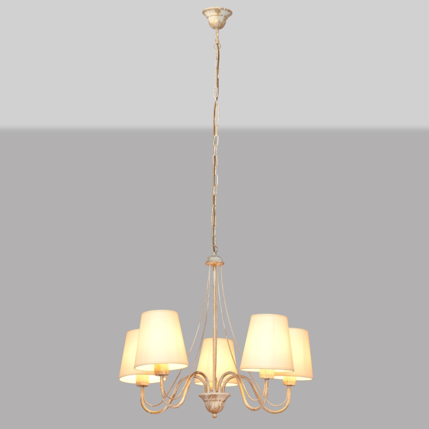 Chandelier on a chain MALBO 5xE27/15W/230V beige