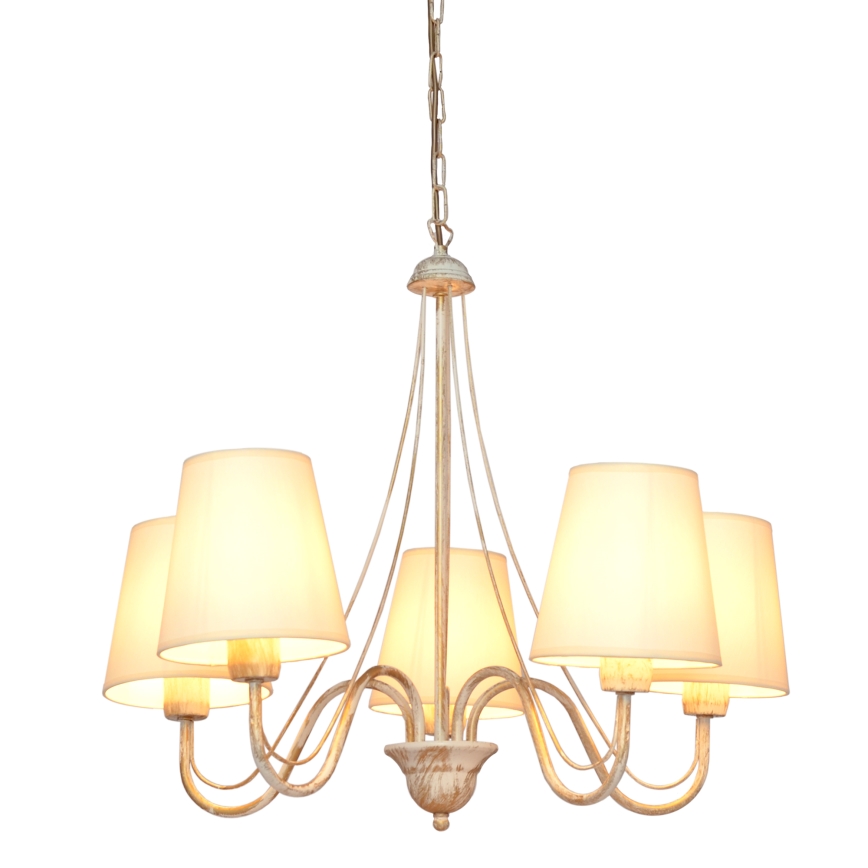 Chandelier on a chain MALBO 5xE27/15W/230V beige